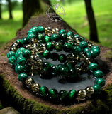 Malachite•Smokey Quartz•Green Tiger’s Eye•Custom Size Round Smooth Stretch (8mm) Natural Gemstone Crystal Energy Bead Bracelet