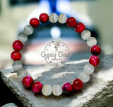 Tiger’s Eye - Pink Unicorn Tiger’s Eye & Selenite Custom Size Round Smooth Stretch (8mm) Natural Gemstone Crystal Energy Bead Bracelet