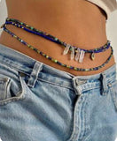 Waist Beads•Custom Size Round Smooth, Choice of Stretch/Tie/Adjustable Clasp(6mm) Natural Gemstone Crystal Energy Bead Waist Jewelry