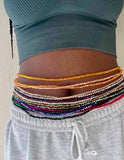 Waist Beads•Custom Size Round Smooth, Choice of Stretch/Tie/Adjustable Clasp(6mm) Natural Gemstone Crystal Energy Bead Waist Jewelry