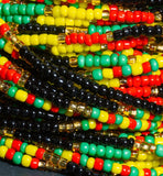 Waist Beads•Custom Size Round Smooth, Choice of Stretch/Tie/Adjustable Clasp(6mm) Natural Gemstone Crystal Energy Bead Waist Jewelry