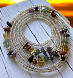 Waist Beads•Custom Size Round Smooth, Choice of Stretch/Tie/Adjustable Clasp(6mm) Natural Gemstone Crystal Energy Bead Waist Jewelry