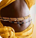 Waist Beads•Custom Size Round Smooth, Choice of Stretch/Tie/Adjustable Clasp(6mm) Natural Gemstone Crystal Energy Bead Waist Jewelry