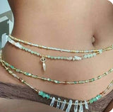 Waist Beads•Custom Size Round Smooth, Choice of Stretch/Tie/Adjustable Clasp(6mm) Natural Gemstone Crystal Energy Bead Waist Jewelry