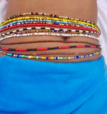 Waist Beads•Custom Size Round Smooth, Choice of Stretch/Tie/Adjustable Clasp(6mm) Natural Gemstone Crystal Energy Bead Waist Jewelry