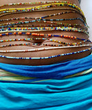 Waist Beads•Custom Size Round Smooth, Choice of Stretch/Tie/Adjustable Clasp(6mm) Natural Gemstone Crystal Energy Bead Waist Jewelry