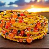 Waist Beads•Custom Size Round Smooth, Choice of Stretch/Tie/Adjustable Clasp(6mm) Natural Gemstone Crystal Energy Bead Waist Jewelry