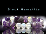 Amethyst - Chevron Amethyst• Opalite•You Choose: Silver•Copper•Gold•Black Hematite Disk Spacers•Custom Size•Round Stretch (8mm) Natural Gemstone Crystal Energy Bead Bracelet