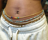 Waist Beads•Custom Size Round Smooth, Choice of Stretch/Tie/Adjustable Clasp(6mm) Natural Gemstone Crystal Energy Bead Waist Jewelry