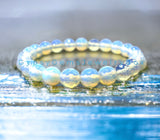 Opalite Sri Lanka Moonstone Custom Size Diamond Cut Faceted Stretch (8mm) Natural Gemstone Crystal Energy Bead Bracelet