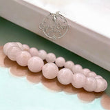 Quartz - Rose Quartz ‘Pink Blush’ Custom Size Round Smooth Stretch (8mm) Natural Gemstone Crystal Energy Bead Bracelet