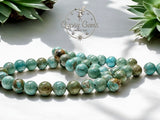 Turquoise - Genuine Natural Blue Green Copper Vein Turquoise, Custom Size, Round Stretch (8mm) Natural Gemstone Crystal Energy Bead Bracelet