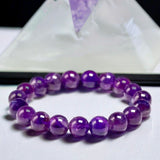 Amethyst - Dark Purple•Custom Size•Round Smooth Stretch (8mm) Natural Gemstone Crystal Energy Bead Bracelet