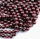 Garnet - Almandine Red Custom Size Round Smooth Stretch (8mm) Natural Gemstone Crystal Energy Bead Bracelet