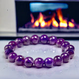 Amethyst - Dark Purple•Custom Size•Round Smooth Stretch (8mm) Natural Gemstone Crystal Energy Bead Bracelet