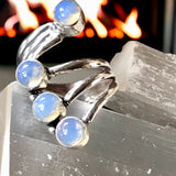 Opalite Sri Lanka Moonstone Natural Gemstone .925 Sterling Silver Ring (Size: 7: Adjustable)
