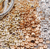 Amethyst - Chevron Amethyst•Faceted Opalite•You Choose: Silver•Copper•Gold•Black Hematite Disk Spacers•Custom Size•Round Stretch (8mm) Natural Gemstone Crystal Energy Bead Bracelet