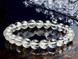 Quartz - Clear Quartz Crystal Round Smooth Stretch  (8mm) Natural Gemstone Crystal Energy Bead Bracelet