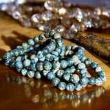 Que Sera Stone•Llianite•Galaxy Rhyolite•Vulcanite•Blue Opal•Custom Size Round Smooth Stretch (8mm) Natural Gemstone Crystal Energy Bead Bracelet