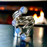 Opalite Sri Lanka Moonstone Natural Gemstone .925 Sterling Silver Ring (Size: 7: Adjustable)