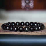 Onyx - Black Onyx Custom Size Round Smooth Stretch (8mm) Natural Gemstone Crystal Energy Bead Bracelet