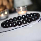 Onyx - Black Onyx Custom Size Round Smooth Stretch (8mm) Natural Gemstone Crystal Energy Bead Bracelet