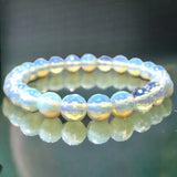 Opalite Sri Lanka Moonstone Custom Size Diamond Cut Faceted Stretch (8mm) Natural Gemstone Crystal Energy Bead Bracelet