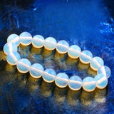 Opalite Sri Lanka Moonstone Custom Size Round Smooth Stretch (Grande 10mm) Natural Gemstone Crystal Energy Bead Bracelet