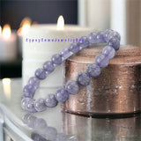 Angelite Purple Custom Size Round Smooth Stretch (8mm) Natural Gemstone Crystal Energy Bead Bracelet