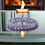 Angelite Purple Custom Size Round Smooth Stretch (8mm) Natural Gemstone Crystal Energy Bead Bracelet