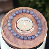 Angelite Purple Custom Size Round Smooth Stretch (8mm) Natural Gemstone Crystal Energy Bead Bracelet