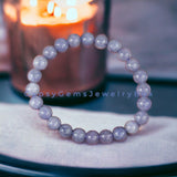 Angelite Purple Custom Size Round Smooth Stretch (8mm) Natural Gemstone Crystal Energy Bead Bracelet