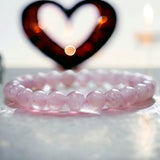 Quartz - Rose Quartz Pink Custom Size Round Smooth Stretch(8mm) Natural Gemstone Crystal Energy Bead Bracelet
