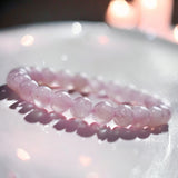 Quartz - Rose Quartz Pink Custom Size Round Smooth Stretch(8mm) Natural Gemstone Crystal Energy Bead Bracelet