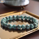 Emerald AAA+ Columbian Green•Custom Size•Round Smooth Stretch (8mm) Natural Gemstone Crystal Energy Bead Bracelet