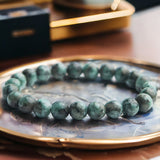 Emerald AAA+ Columbian Green•Custom Size•Round Smooth Stretch (8mm) Natural Gemstone Crystal Energy Bead Bracelet