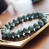 Emerald AAA+ Columbian Green•Custom Size•Round Smooth Stretch (8mm) Natural Gemstone Crystal Energy Bead Bracelet