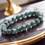 Emerald AAA+ Columbian Green•Custom Size•Round Smooth Stretch (8mm) Natural Gemstone Crystal Energy Bead Bracelet