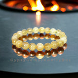 Citrine Custom Size Yellow Round Smooth Stretch (8mm) Natural Gemstone Crystal Energy Bead Bracelet "High Quality”