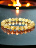 Citrine Custom Size Yellow Round Smooth Stretch (8mm) Natural Gemstone Crystal Energy Bead Bracelet "High Quality”