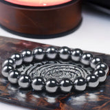 Terahertz Custom Size Round Stretch (8mm) Natural Gemstone Crystal Energy Bead Bracelet