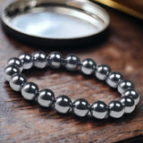 Terahertz Custom Size Round Stretch (8mm) Natural Gemstone Crystal Energy Bead Bracelet