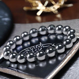 Terahertz Custom Size Round Stretch (8mm) Natural Gemstone Crystal Energy Bead Bracelet