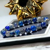 Intention - Third Eye Chakra Balance - Sodalite + Iolite + Lapis Lazuli Custom Size Round Smooth Stretch (8mm) Natural Gemstone Crystal Energy Bead Bracelet