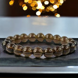 Smokey Quartz Brown Custom Size Round Smooth Stretch (10mm) Grande Large Natural Gemstone Crystal Energy Bead Bracelet