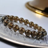 Smokey Quartz Brown Custom Size Round Smooth Stretch (10mm) Grande Large Natural Gemstone Crystal Energy Bead Bracelet