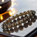 Smokey Quartz Brown Custom Size Round Smooth Stretch (10mm) Grande Large Natural Gemstone Crystal Energy Bead Bracelet