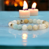 Amazonite - Custom Size•Round Smooth Stretch (8mm) Natural Gemstone Crystal Energy Bead Bracelet