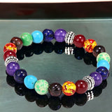 7 CHAKRA Custom Size Round Smooth Stretch (8mm) Natural Gemstone Crystal Energy Bead Bracelet