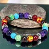 7 CHAKRA Custom Size Round Smooth Stretch (8mm) Natural Gemstone Crystal Energy Bead Bracelet